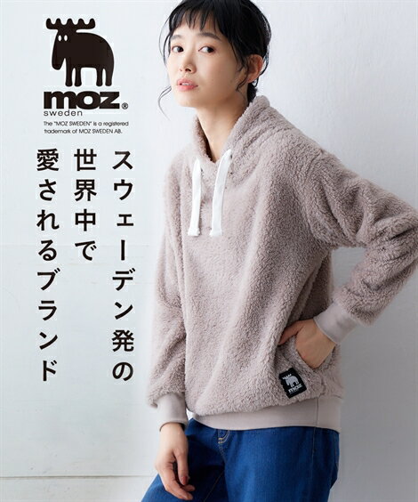 プルオーバー レディース moz モズ パーカー風 ボア ネイビー/ベージュ/モカ S/M/L ニッセン nissenのサムネイル