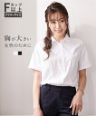 【店内全品対象★25%OFFクーポン配布中★先着1,200名限定 5/9 20時開始】シャツ レディース 大きい胸専用 ボタンがきちんと閉まる 半袖 オフホワイ...