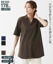 チュニック トールサイズ レディース 吸汗速乾 UVカット ポロ 夏 カーキ/シーグリーン/ネイビー/黒 M/L 体型カバー お尻隠れる ニッセン nissen