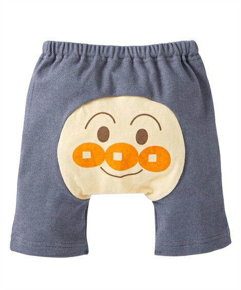 パンツ ベビー アンパンマン おしりがかわいい デニム ニット 5分丈 ベビー服 子供服 男の子 女の子 ネイビー/ピンク 身長80/90/95cm ニッセン nissen