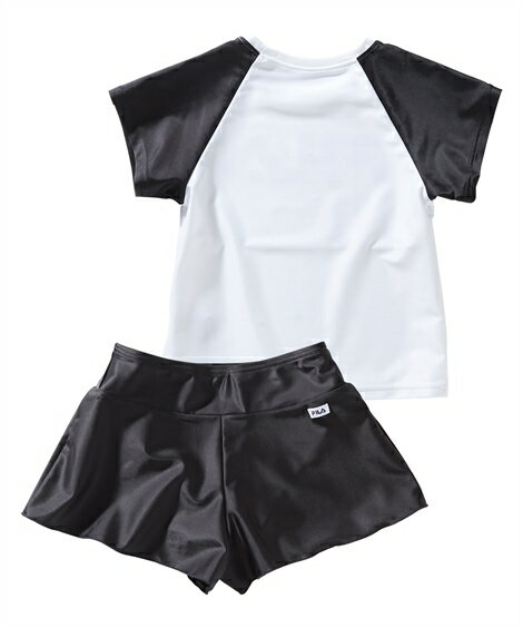 水着 キッズ 女の子 FILA セパレート ブラック/ホワイト 身長110/120/130cm ニッセン nissen