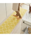 【店内全品対象★25%OFFクーポン配布中★先着1,500名限定 7/4 20時開始】キッチンマット 北欧風 デザイン ふんわり イエロー イエロー 約 45×180cm おしゃれ ニッセン nissen