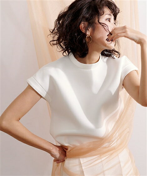 Tシャツ カットソー レディース ダンボールフレンチスリーブ トップス ur's ユアーズ ネイビー/ブラック/ホワイト S/M/L ニッセン nissenのサムネイル