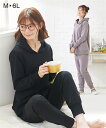 ＼25%OFFセール 12月4日20時〜11日1時59分まで／パジャマ マタニティ ママ 産前 産後 授乳服 スウェット パーカー チャコール/モカ/黒 M/L ニッセン nissen