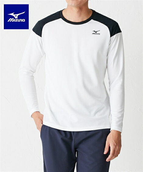 MIZUNO スポーツウェア トップス メンズ K2JA2541 吸汗速乾 UPF15 UV対策 長袖 Tシャツ ユニセックス 夏 01ホワイト×ブラック/09ブラック×ブラック/14ディープネイビー 3L/4L/5L/6L ニッセン nissen