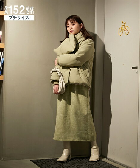 スカート ロング 小さいサイズ レディース ファン シーツ イードタイト 低身長さん 小柄女性 ミントグリーン SS/S/M/L ニッセン nissenのサムネイル