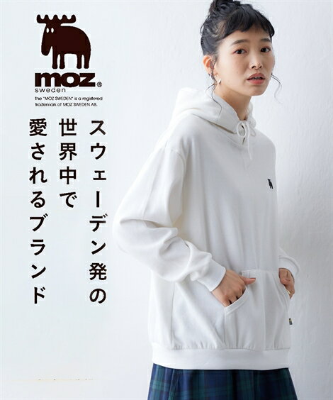 パーカー レディース moz モズ 裏起毛 冬 オフホワイト/黒/杢グレー M/L ニッセン nissen