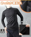 メンズ あったか裏起毛 ハイネック 長袖 インナー 3枚組 冬 黒3枚組 M/L/LL ニッセン nissen