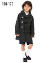 アウター 子供服 キッズ 男の子 ウール混ダッフル コート 女の子 ジュニア服 冬 チャコールグレー/紺 身長120/130cm 羽織 ニッセン nissen