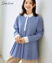 シャツ 大きいサイズ レディース タック チュニック オフホワイト系/ネイビー系/黒系 6L/8L/10L ニッセン nissen