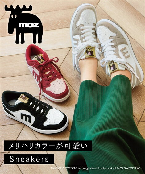 スニーカー レディース moz 配色 デザイン ワイズ3E グレー/ワイン/黒 