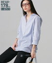 【店内全品対象★25%OFFクーポン配布中★先着1,500名限定 7/19 20時開始】ブラウス トールサイズ レディース 高身長 ストライプ袖2WAY チュニック オフホワイト系/オフホワイト系マルチストライプ/ネイビー系ストライプ M/L ニッセン nissen