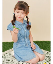 ワンピース 子供服 キッズ デニム 女の子 ジュニア服 ネイビー/ブルー 身長100/110/120/130cm ガールズ ニッセン nissen