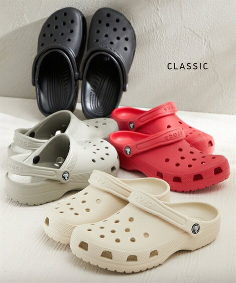 クロックス crocs レディース ク ロック ス CLASSIC Black/Bone/Elephant/Varsity Red 23/24/25/26cm ニッセン nissen