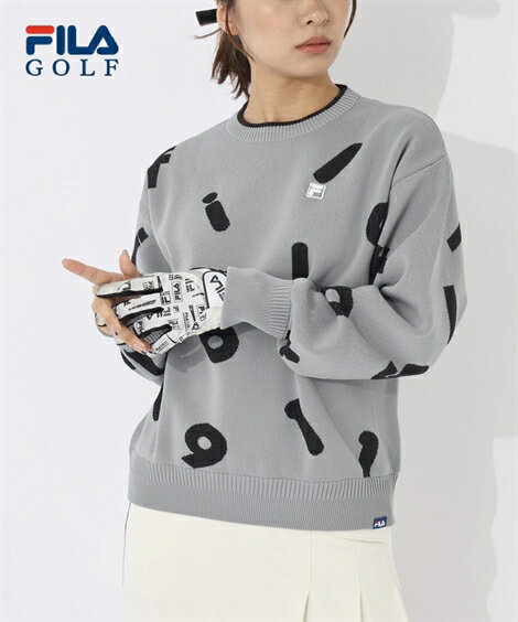 フィラ トップス レディース スポーツウェア トップス FILAGOLF 大きいサイズ レディース FILA GOLF クルーネック セーター あり フィラ ゴルフ 冬 グレー/ネイビー M/L/LL/3L トレーニング フィットネス 運動 ジム ニッセン nissen