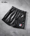 キッズ 合皮 ショート パンツ 女の子 冬 ボトムス 黒 | 身長110/120/130cm | ニッセン nissen