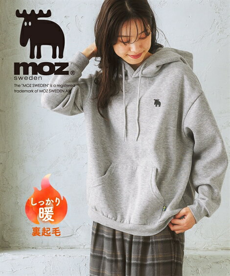 パーカー レディース moz モズ 裏起毛 冬 黒/杢グレー S/M/L/LL ニッセン nissenのサムネイル