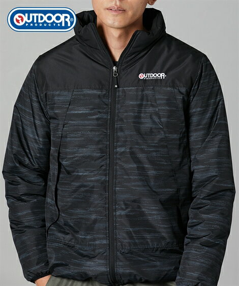 ジャケット アウター OUTDOOR メンズ はっ水 中綿スタンドフルジップ 杢柄アウトドアプロダクツ 67ネイビー S/M/L/LL ニッセン nissen