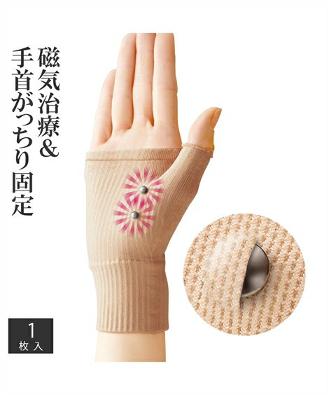 ☆ 腱鞘 サポーター 着圧磁気ら〜く ブラック/モカベージュ M/L ニッセン nissen
