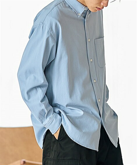 シャツ カジュアル メンズ 綿100% ツイルオーバーサイズ 長袖 オフホワイト/サックス/ネイビー 3L〜10L ビッグ ラージ ニッセン nissen