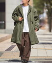 コート アウター メンズ はっ水オーバーサイズモッズ カーキ/ベージュ M/L/LL ニッセン nissen