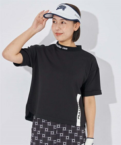 フィラ FILAGOLF スポーツウェア トップス 大きいサイズ レディース FILA GOLF 冷感軽量ダンボール ニット モックネック シャツ フィラ ゴルフ 吸汗速乾 UV カット 接触冷感 夏 トレーニング フィットネス 運動 ジム ホワイト/黒 M/L/LL/3L ニッセン nissen