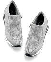 ビジュー付厚底ウォーキング シューズ コンフォート グレー/ブラック 22.0~22.5/23.0~23.5/24/24.5cm ニッセン nissen