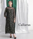 パーティドレス ワンピース レディース 結婚式 パーティー オケージョン ドレス スタンド カラー プリント 重ねシフォンオーガンジー デザイン | 有〔Callarus〕 二次会 披露宴 お呼ばれ フォーマルドレス グレー系/黒系 M/L/LL/3L/4L ニッセン nissen