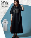 ワンピース ロング マキシ レディース CECIL McBEE パーカー ひざ下 黒/杢グレー S~M/L~LL/3L~4L/5L~6L ニッセン nissen
