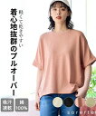 Tシャツ カットソー 大きいサイズ レディース 綿100％ 吸汗速乾 パイルビッグシルエット5分袖 プルオーバー 夏 エクリュ/カーキ/スモーキーピンク/黒 L/LL/3L/4L/5L ニッセン nissen