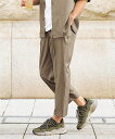 チノパンツ メンズ ワイドテーパードアンクル パンツ 薄手素材 セットアップ 可能 ビッグ ラージ ブラウン/黒 3L~10L ニッセン nissen