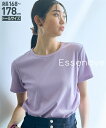 Tシャツ カットソー トールサイズ レディース 高身長 リブTシャツ Essenave スモークネイビー/モカ/ライトパープル LL/3L/4L/5L ニッセン nissen