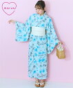 【最大ポイント10倍!ライブ視聴ページからエントリーで!6/11 01:59まで】浴衣 大きいサイズ レディース 2way 3点セット marun ゆかた 大人 花火大会 和装 ピンク/ブルー L/LL/3L/4L/5L ニッセン nissen