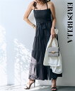【店内全品対象★25%OFFクーポン配布中★先着1,500名限定 7/19 20時開始】サロペット オールインワン オーバーオール レディース シャーリングティアードジャンプ スーツ ERES BELLA パンツ つなぎ グリーン/黒 M/L ニッセン nissen