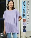 チュニック 大きいサイズ レディース ビッグシルエット縦切替テレコ 吸汗速乾 夏 体型カバー お尻隠れる チャコールグレー/ブラウン/ミッドナイトブルー/ラベンダー L~LL/3L~4L ニッセン nissen