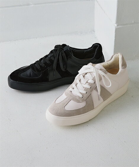 メンズ ベーシック デザイン カジュアル スニーカー 靴 シューズ ブラック/ホワイト 25.5/26/26.5/27cm ニッセン nissen