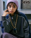 Tシャツ カットソー 大きいサイズ レディース 配色切替 ハーフ ジップ プルオーバー GEVS. 対応 チャコール/ブルー M~10L ニッセン nissen