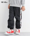 パンツ ズボン 子供服 キッズ サイドロゴテープナイロン 男の子 女の子 ボトムス カーキ/ブラック 身長100〜160cm ニッセン nissen