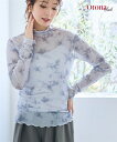 Tシャツ カットソー レディース シアー プリント インナー OtonaSMILE グレー系/ベージュ系 M/L/LL/3L/4L ニッセン nissen