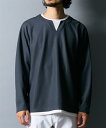 Tシャツ カットソー メンズ DRYワッフル フェイクレイヤードキーネックTシャツ トップス オフホワイト/キャメル/ブラック/ブルー/ライトグレー M/L/LL ニッセン nissen
