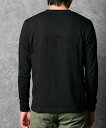 OUTDOOR Tシャツ カットソー メンズ 綿100% エンボス加工 長袖 Tシャツアウトドアプロダクツ トップス ブラック/ベージュ S/M/L/LL ニッセン nissen