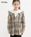 子供服 キッズ 重ね着風 ロング シャツ 女の子 トップス ブラウン/ブラック 身長110~160cm ニッセン nissen