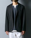 ジャケット アウター メンズ 2WAY ストレッチ 総柄 ニット テーラード ネイビー/ブラック S/M/L/LL/3L ニッセン nissen