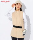 marie claire SPORT スポーツウェア アウター レディース marie claire sport あったか薄中綿 チュニック ベスト 静電気防止裏地付 はっ水 ストレッチ 冬 スポーツ観戦 羽織 トレーニング フィットネス 運動 ジム ライトベージュ M~6L ニッセン nissen