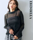 【最大20%OFF SALE!7/28 10:59まで】Tシャツ カットソー レディース ラメシアー プルオーバー ERES BELLA シルバーグレー/黒 M/L/LL/3L ニッセン nissen