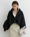 【店内全品★送料無料!10/20 AM10:59まで】シャツ ブラウス レディース コクーン袖 ショート 丈 オフホワイト/カーキ/黒 M ニッセン nissen