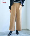 ワイドパンツ レディース セミワイドタック パンツ OtonaSMILE ゆったり 体型カバー 美脚 ボトムス ズボン キャメル/黒 M/L/LL/3L/4L ニッセン nissen