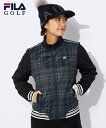 FILAGOLF スポーツウェア アウター レディース FILA GOLF チェック柄ボンディング ジャケット 防風 冬 スポーツ観戦 羽織 トレーニング フィ...