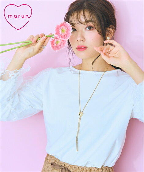 大きいサイズ レディース ハートスライドループタイY字 ネックレス marun かわいい おしゃれ 