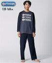 OUTDOOR パジャマ 子供服 キッズ アウトドアプロダクツ ダンボール ニット 長袖 男の子 女の子 冬 ルームウェア 部屋着 ナイトウェア ダークブルー+...